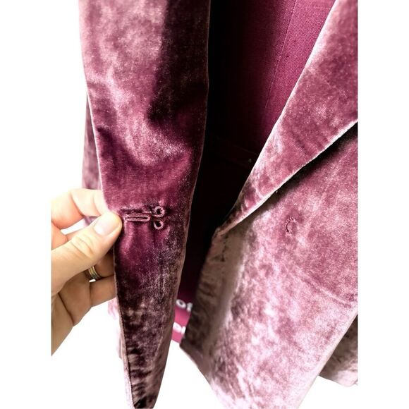 Free People Perfectly Illusion Velvet Jacket size 6 Embroidered Belted Floral Bu - Picture 10 of 15